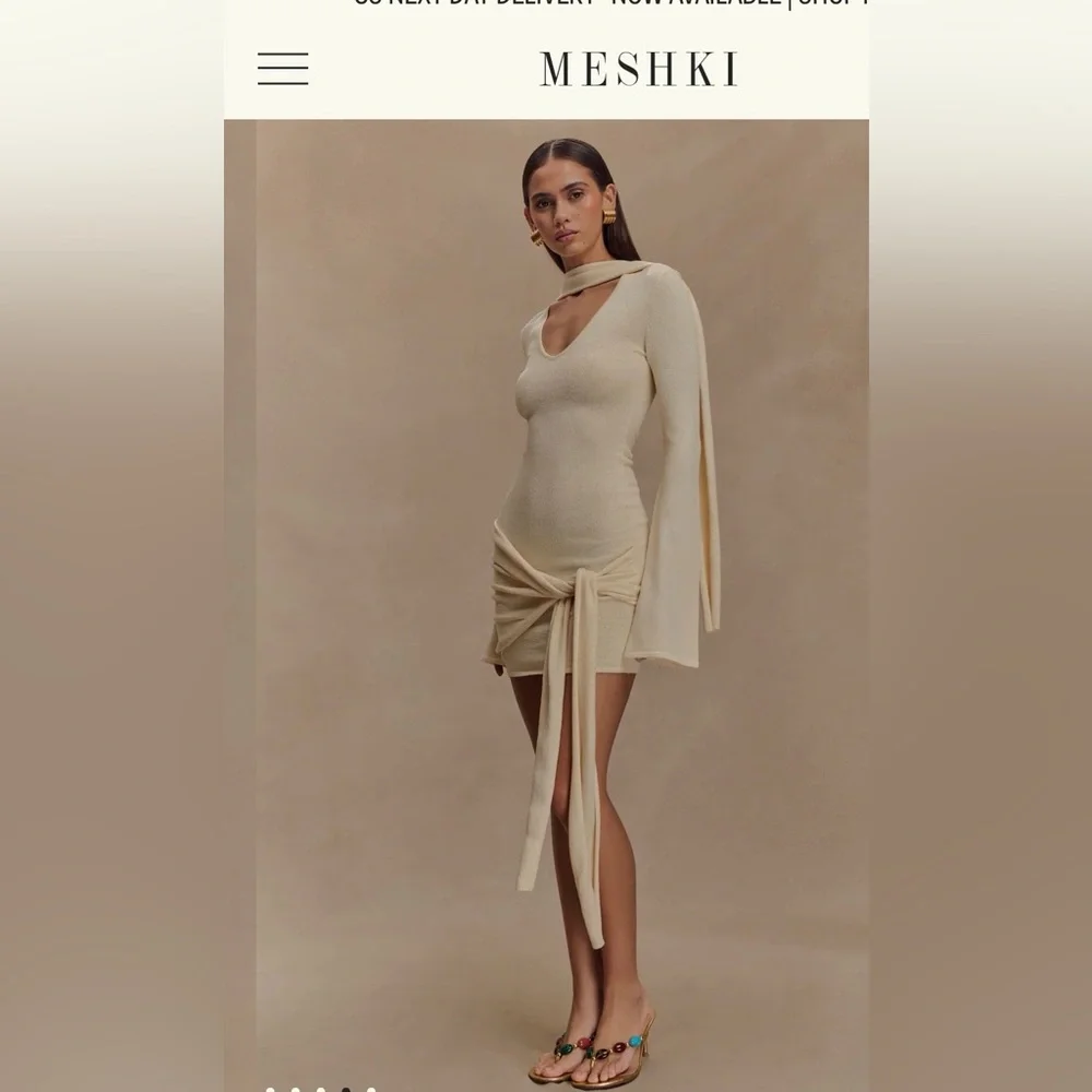 Meshki Taron Knit Mini Dress With Scarf - Picture 2 of 4